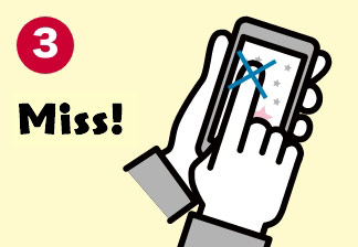 タップ/クリックする場所を間違えないように注意!